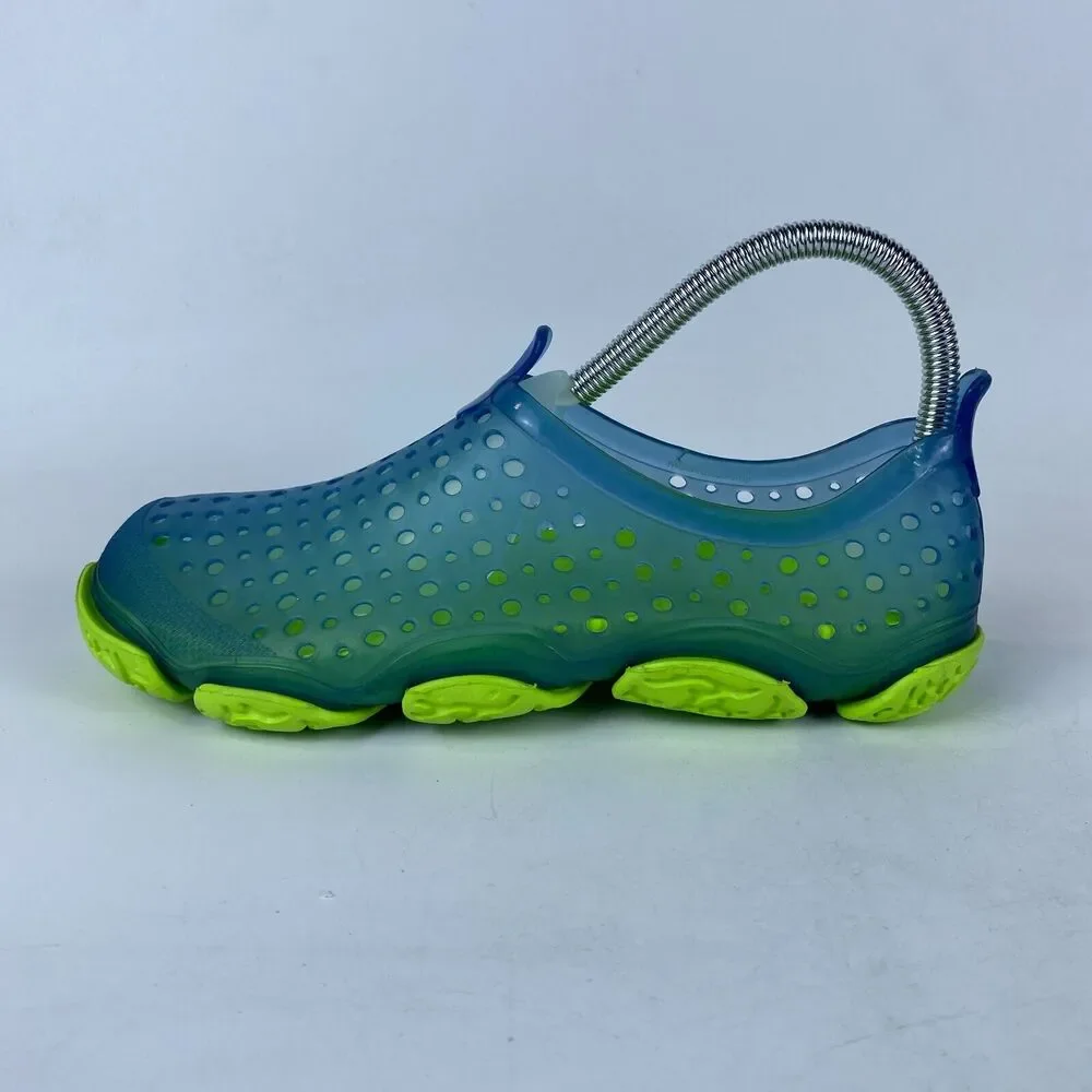 Wonder Nation Water Jelly Beach Shoes Unisex Kids 4-5‎ Clear Blue Green Slip-On